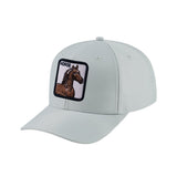 Horse V2 6-Panel Baseball Cap with Light Grey front and Light Grey back