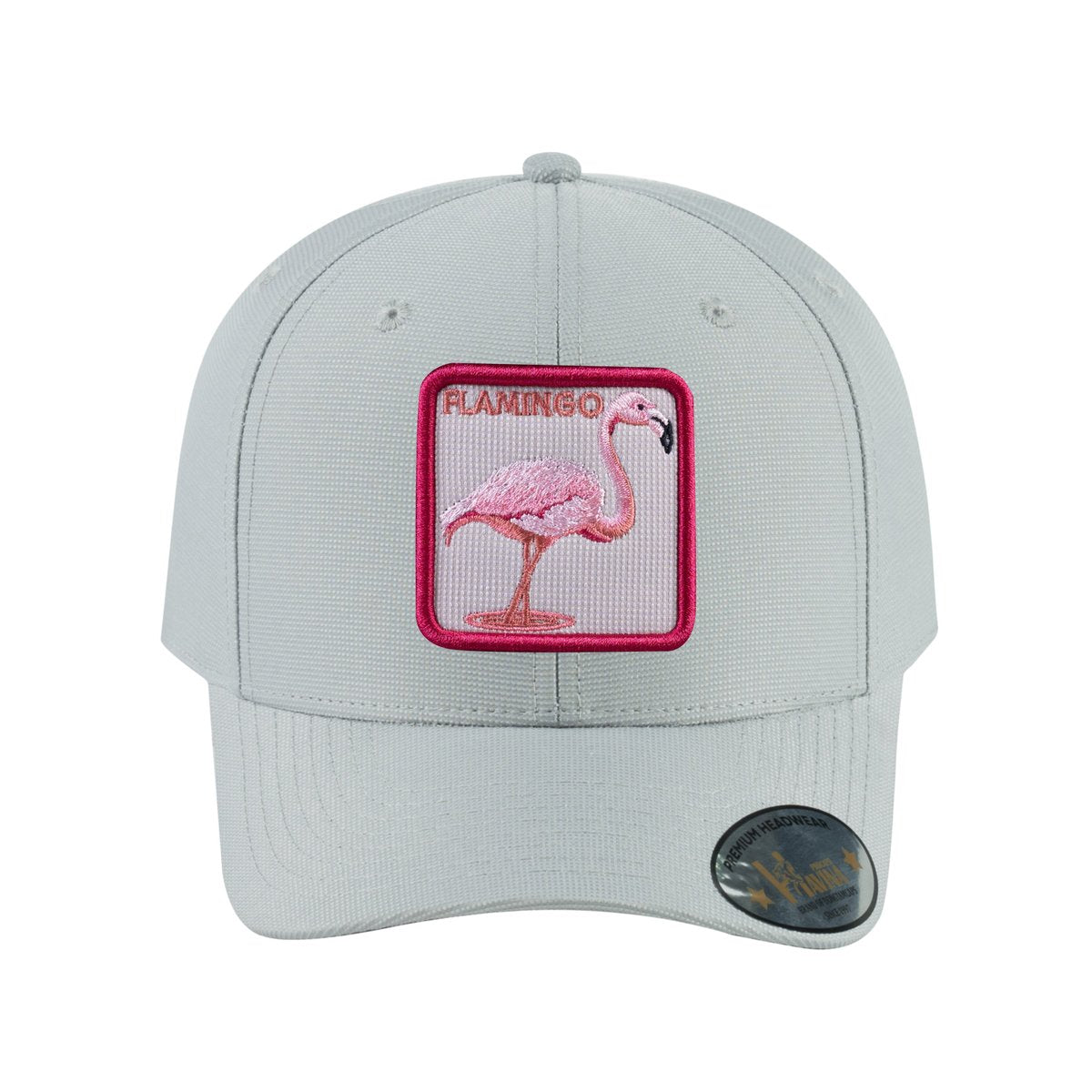 Flamingo V2 6-Panel Baseball Cap with Light Grey front and Light Grey back