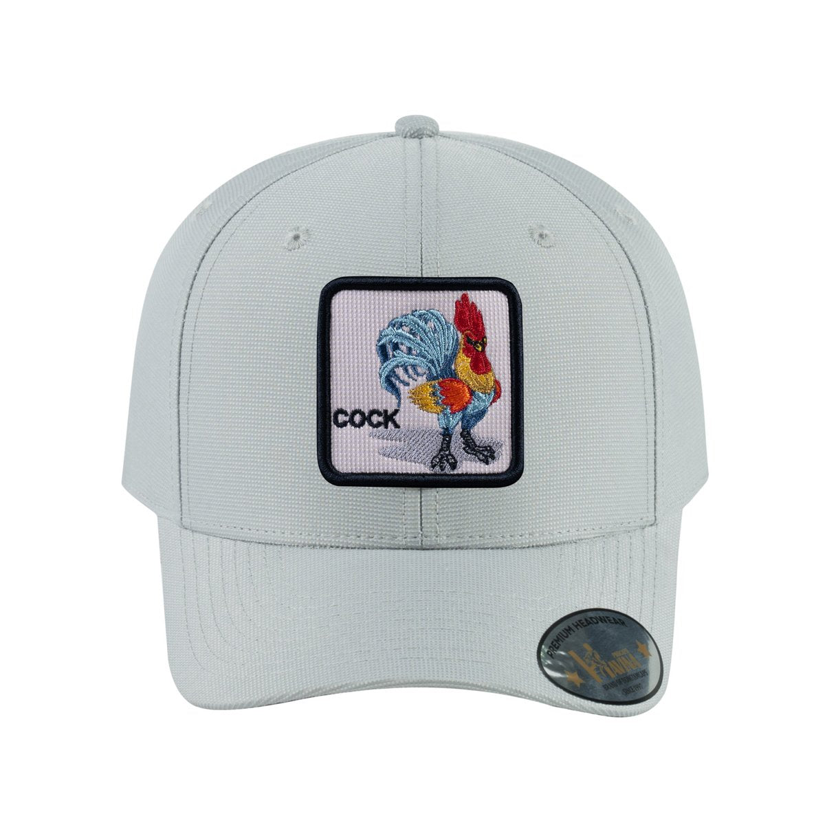 Chicken V2 6-Panel Baseball Cap with Light Grey front and Light Grey back