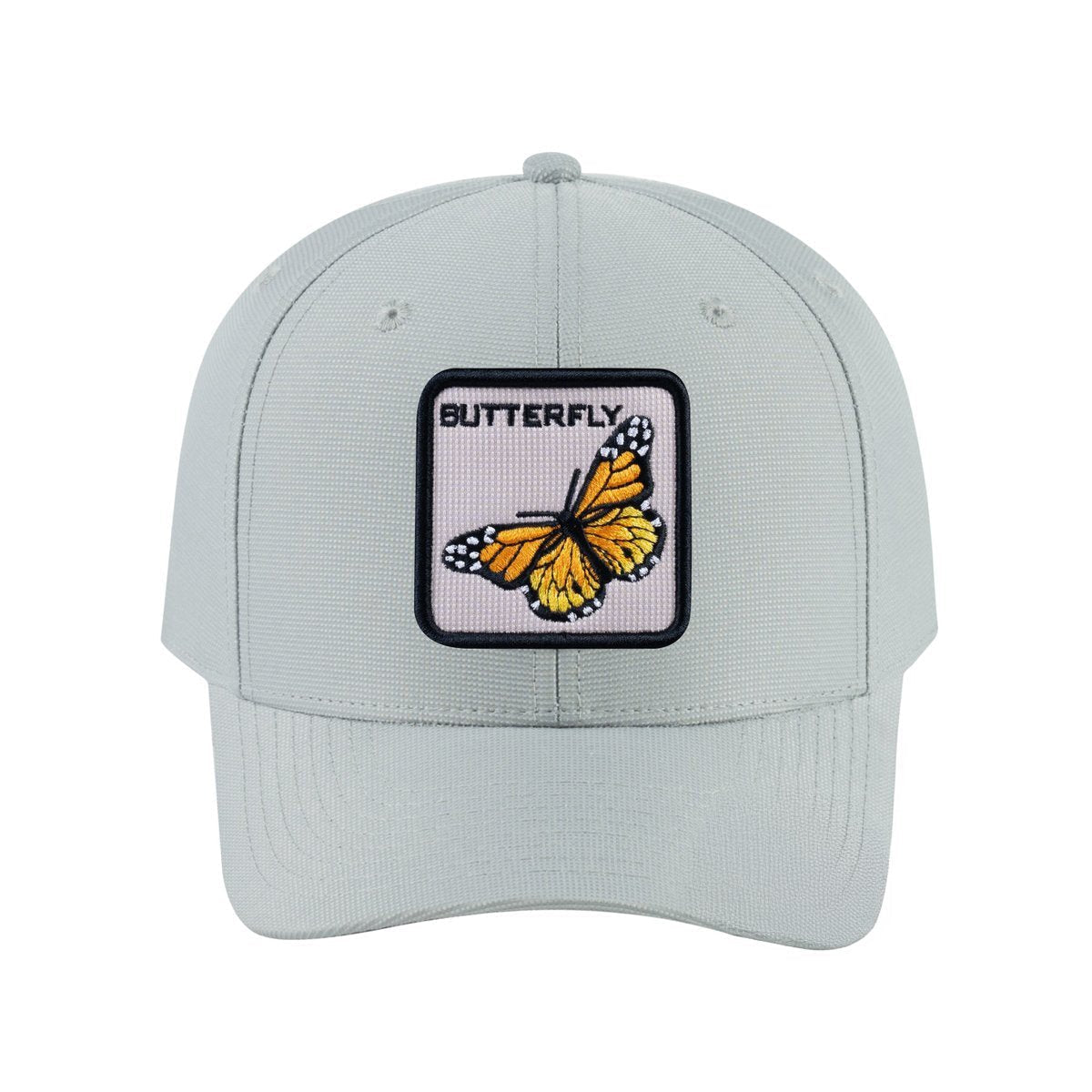 Butterfly V2 6-Panel Baseball Cap with Light Grey front and Light Grey back