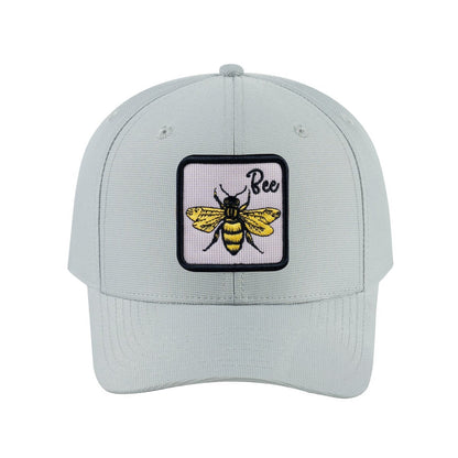 Bee V2 6-Panel Baseball Cap with Light Grey front and Light Grey back