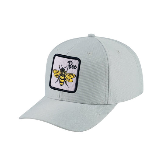 Bee V2 6-Panel Baseball Cap with Light Grey front and Light Grey back