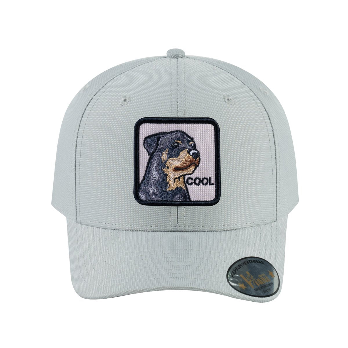 Dog V2 6-Panel Baseball Cap with Light Grey front and Light Grey back