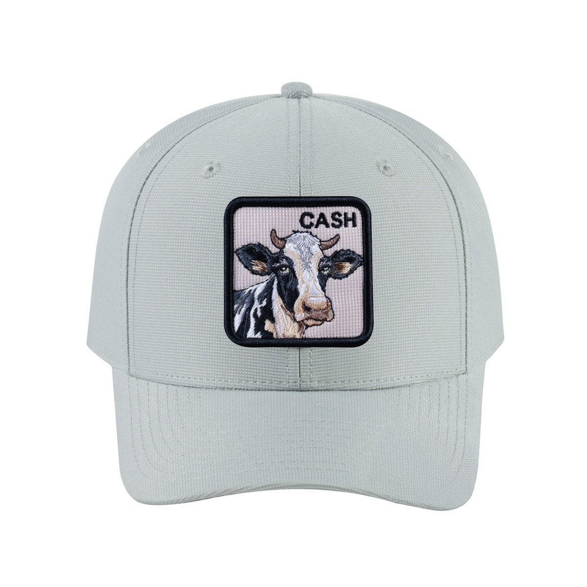 Cow V2 6-Panel Baseball Cap with Light Grey front and Light Grey back