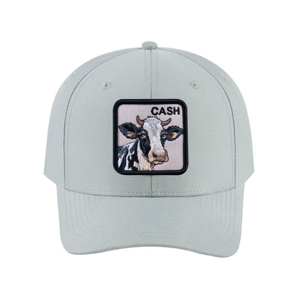 Cow V2 6-Panel Baseball Cap with Light Grey front and Light Grey back