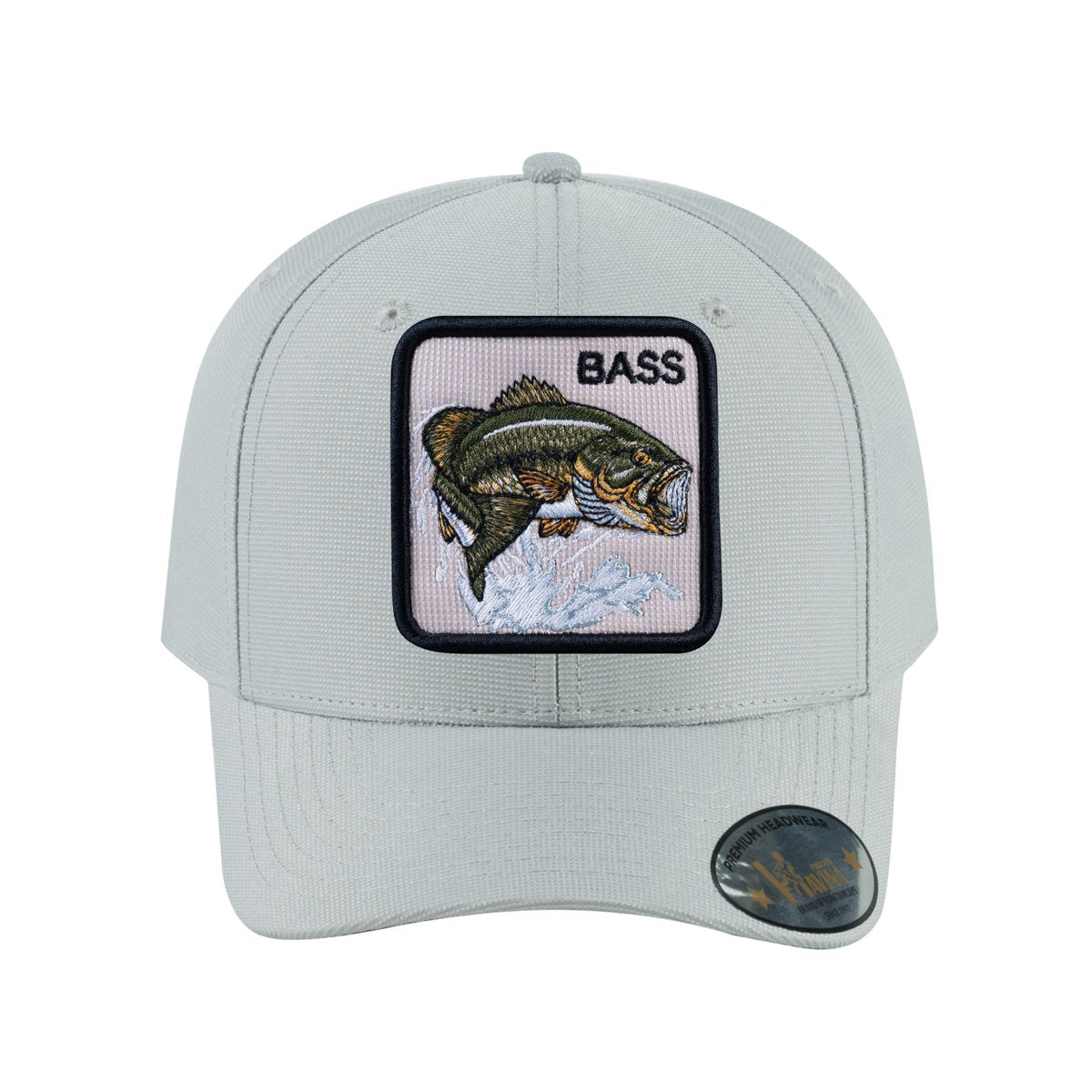 Bass V2 6-Panel Baseball Cap with Light Grey front and Light Grey back