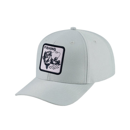 Fishing V2 6-Panel Baseball Cap with Light Grey front and Light Grey back