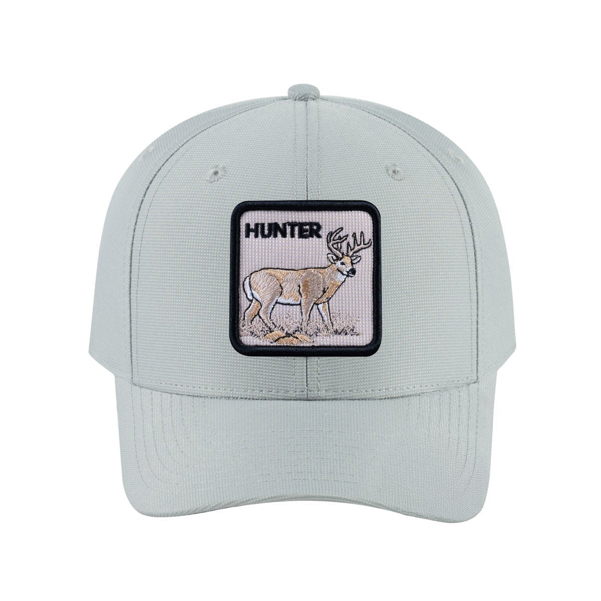 Hunter V2 6-Panel Baseball Cap with Light Grey front and Light Grey back