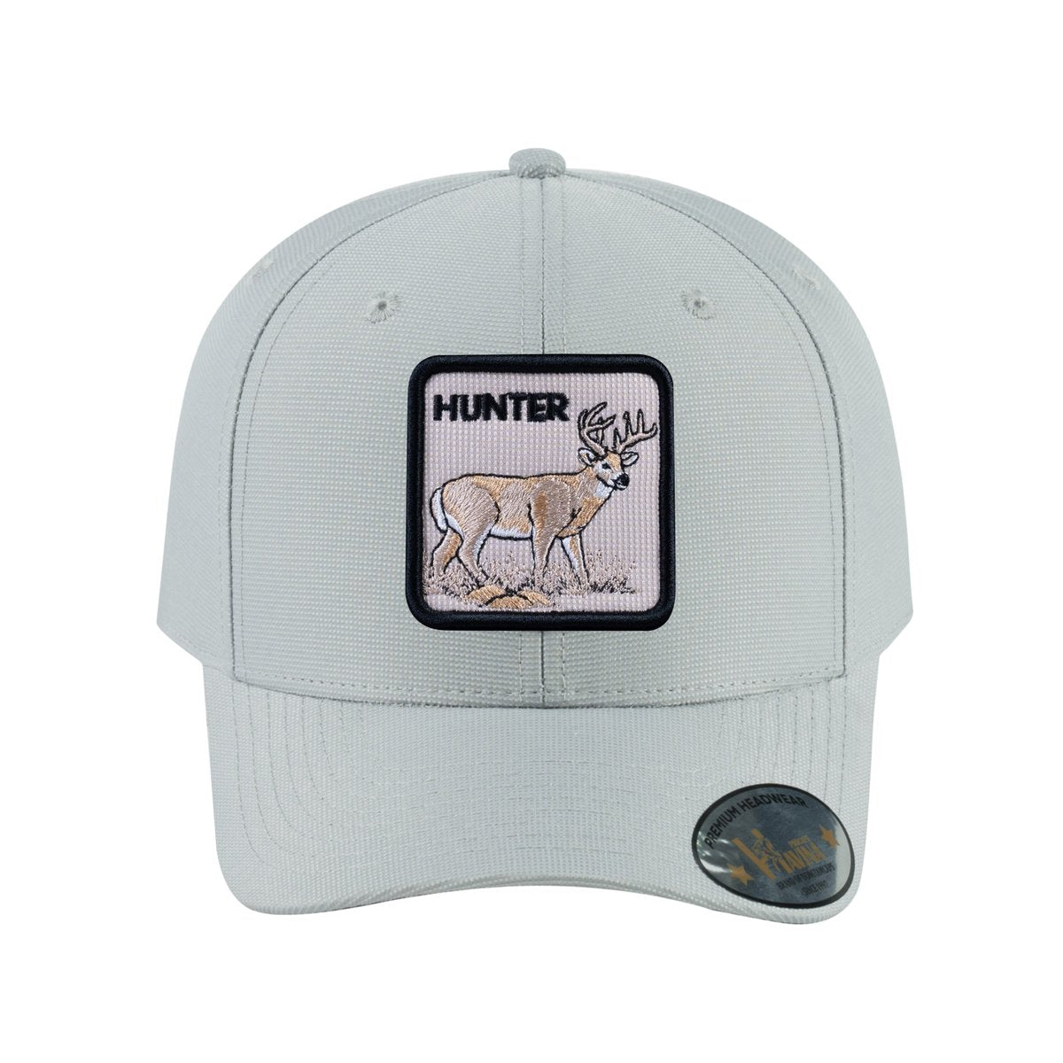 Hunter V2 6-Panel Baseball Cap with Light Grey front and Light Grey back
