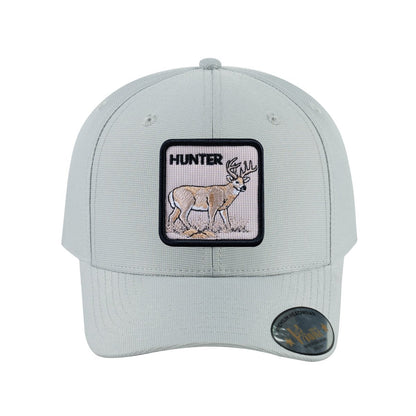 Hunter V2 6-Panel Baseball Cap with Light Grey front and Light Grey back