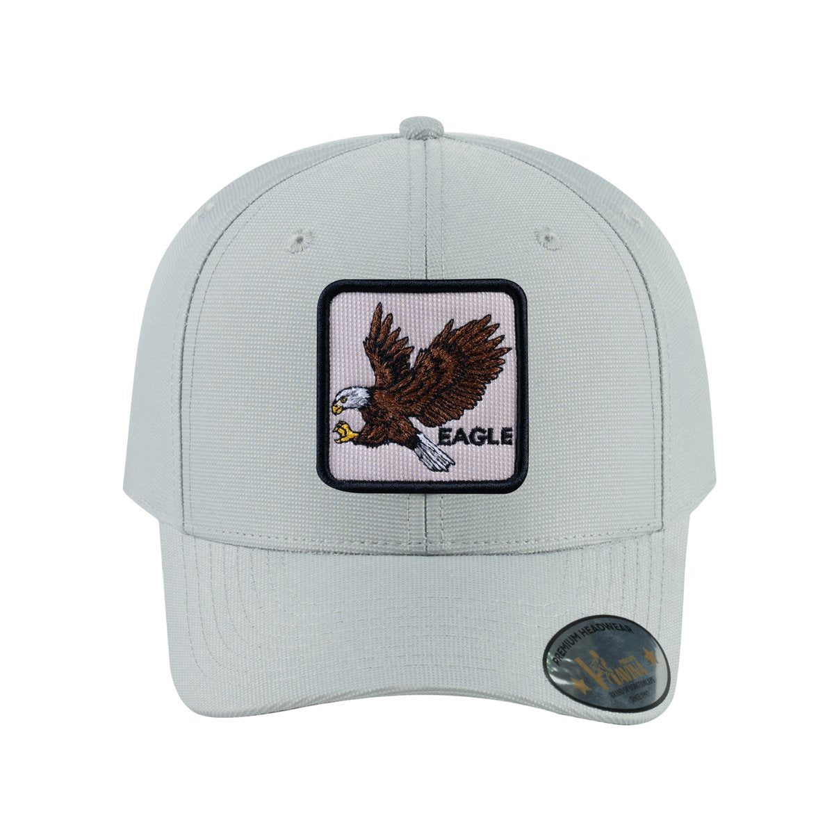 Eagle V2 6-Panel Baseball Cap with Light Grey front and Light Grey back