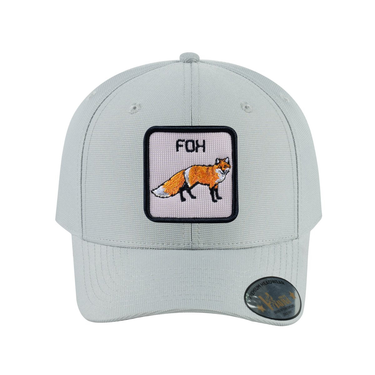 Tiger V2 6-Panel Baseball Cap with Light Grey front and Light Grey back