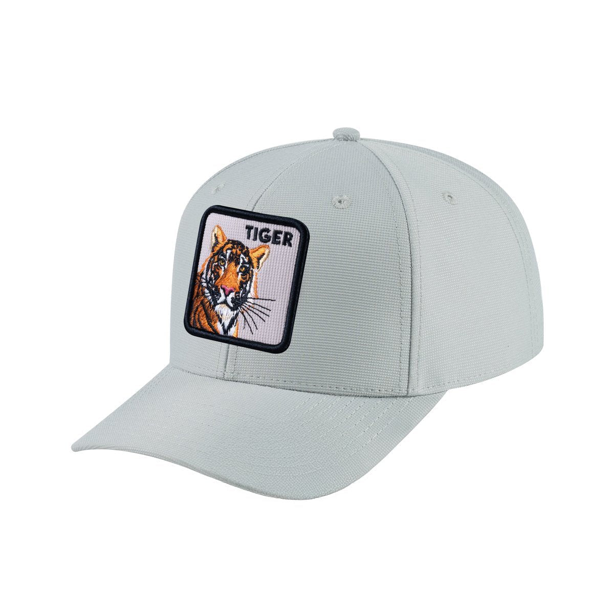 Tiger V2 6-Panel Baseball Cap with Light Grey front and Light Grey back