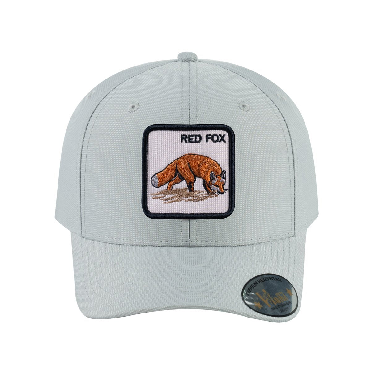 Red Fox V2 6-Panel Baseball Cap with Light Grey front and Light Grey back
