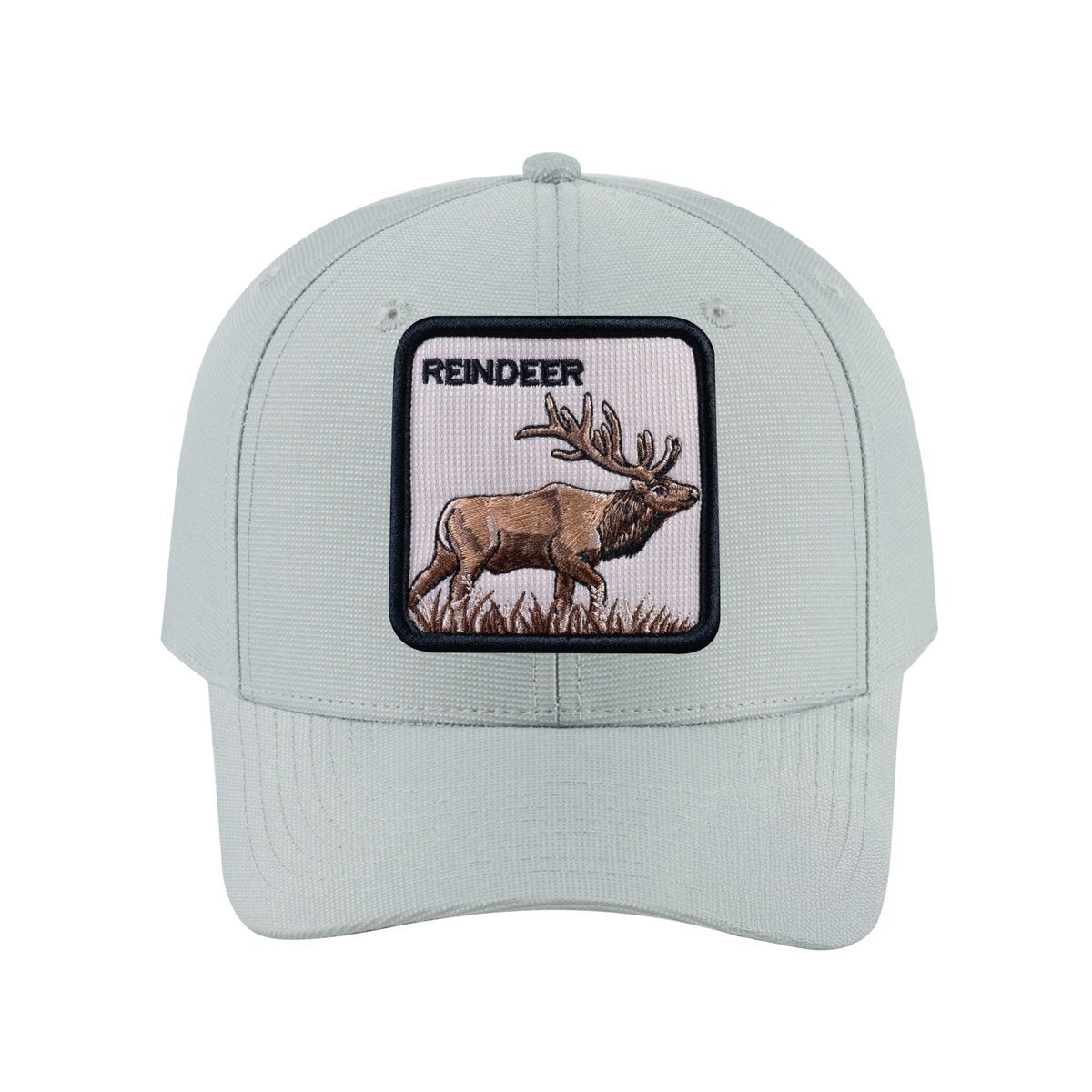 Reindeer V2 6-Panel Baseball Cap with Light Grey front and Light Grey back