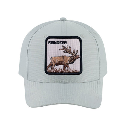 Reindeer V2 6-Panel Baseball Cap with Light Grey front and Light Grey back