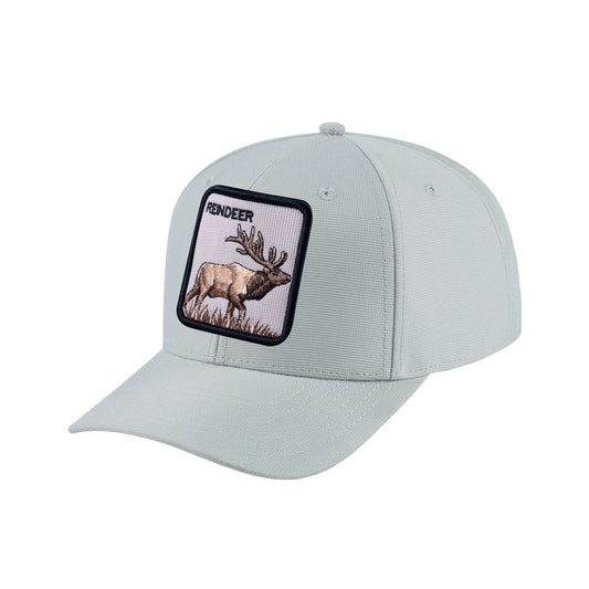 Reindeer V2 6-Panel Baseball Cap with Light Grey front and Light Grey back