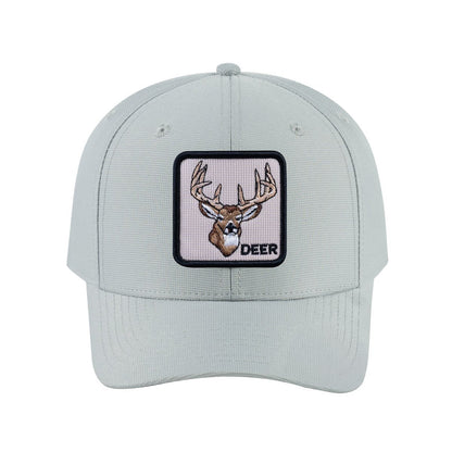 Deer V2 6-Panel Baseball Cap with Light Grey front and Light Grey back