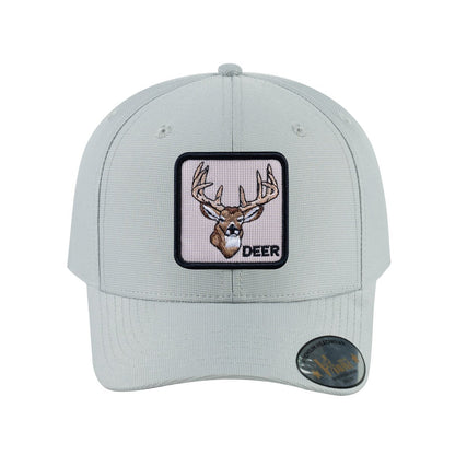 Deer V2 6-Panel Baseball Cap with Light Grey front and Light Grey back