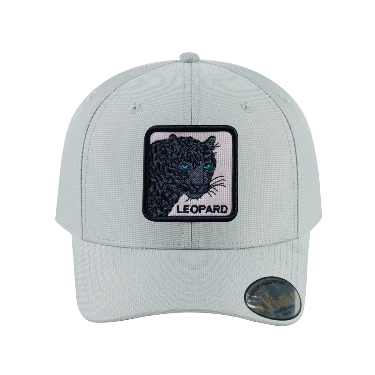 Leopard V2 6-Panel Baseball Cap with Light Grey front and Light Grey back