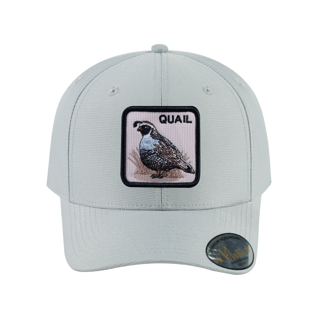 Quail V2 6-Panel Baseball Cap with Light Grey front and Light Grey back
