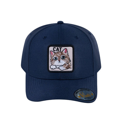 Cat V2 6-Panel Baseball Cap with Navy front and Navy back