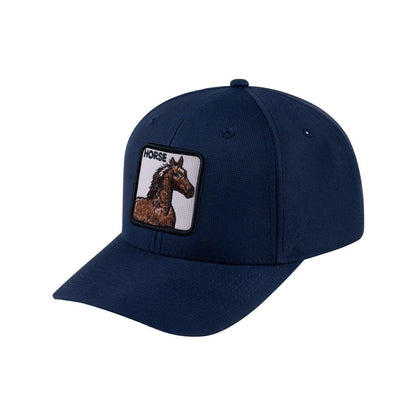 Horse V2 6-Panel Baseball Cap with Navy front and Navy back