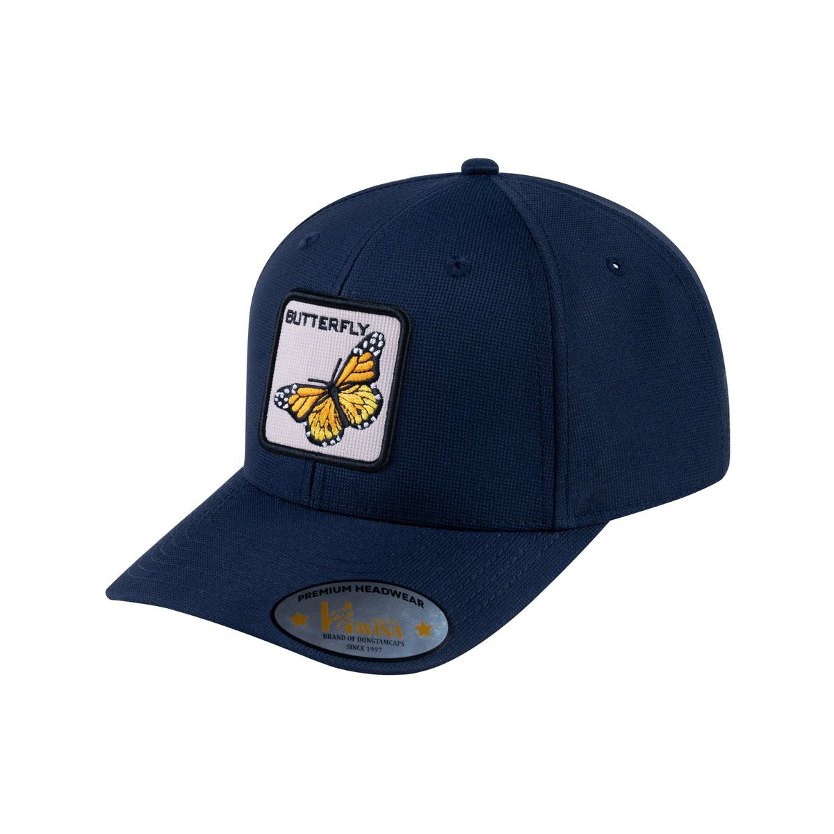 Butterfly V2 6-Panel Baseball Cap with Navy front and Navy back