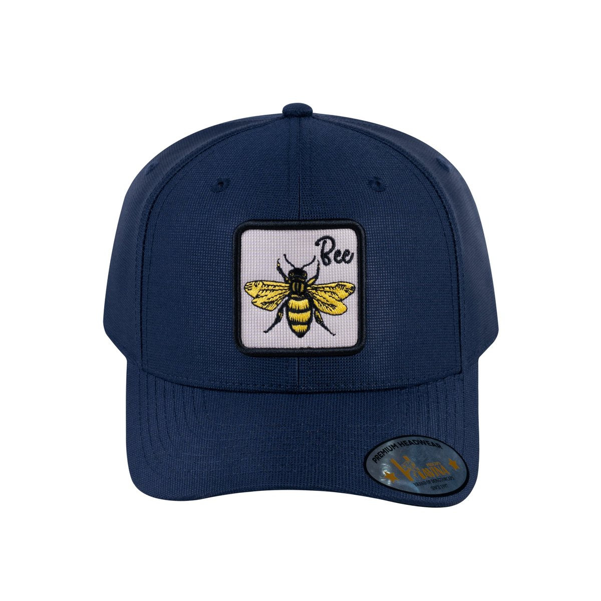 Bee V2 6-Panel Baseball Cap with Navy front and Navy back