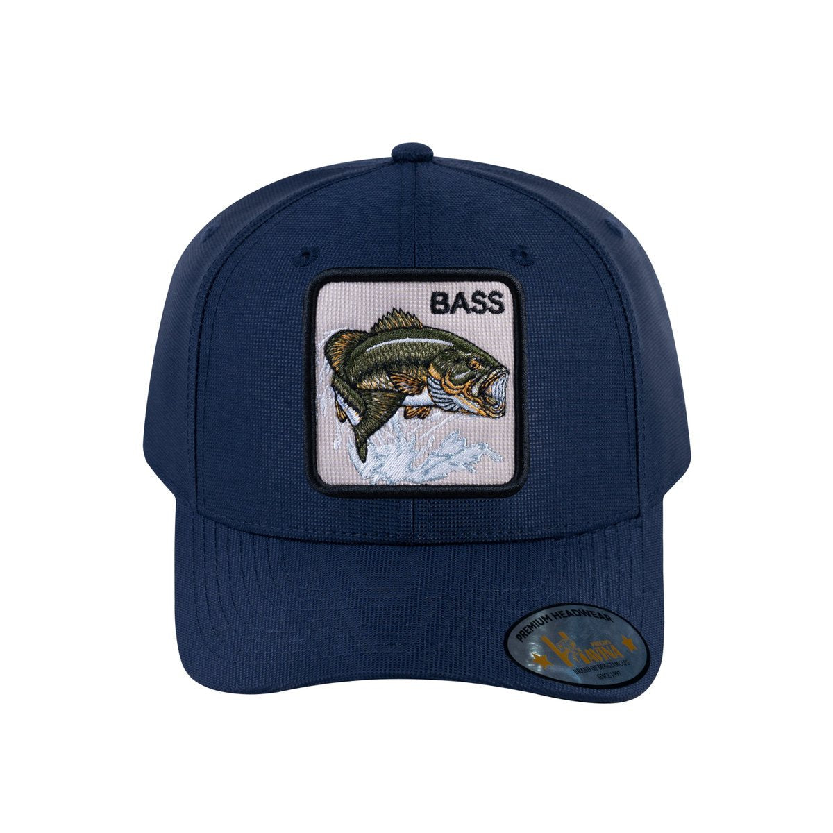Bass V2 6-Panel Baseball Cap with Navy front and Navy back