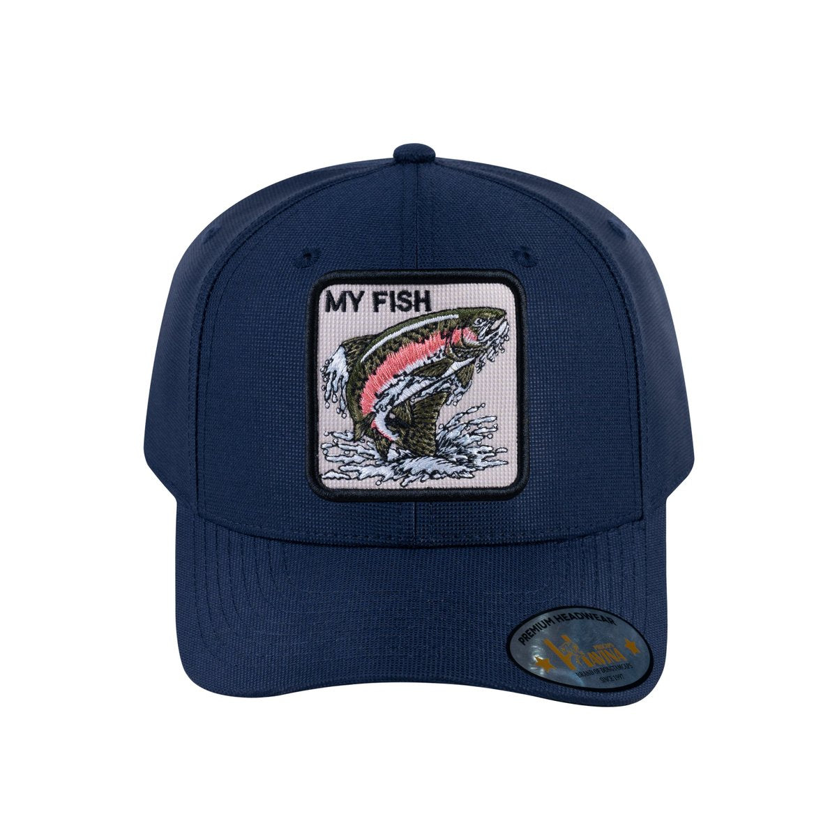 Salmon V2 6-Panel Baseball Cap with Navy front and Navy back