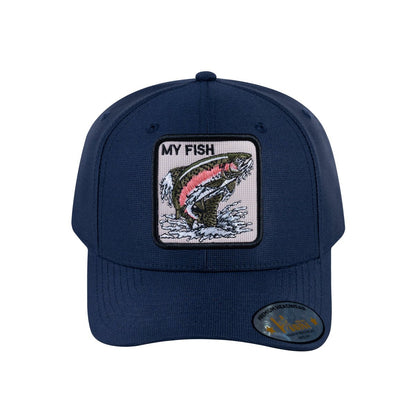 Salmon V2 6-Panel Baseball Cap with Navy front and Navy back