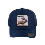 Reindeer V2 6-Panel Baseball Cap with Navy front and Navy back