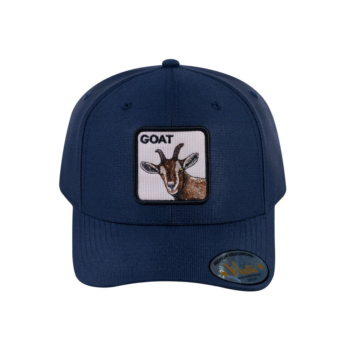 Goat V2 6-Panel Baseball Cap with Navy front and Navy back