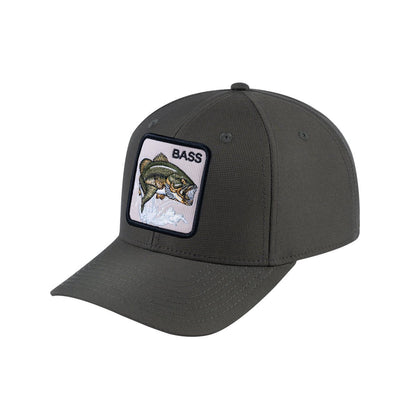 Bass V2 6-Panel Baseball Cap with Olive front and Olive back