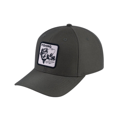 Fishing V2 6-Panel Baseball Cap with Dark Grey front and Dark Grey back
