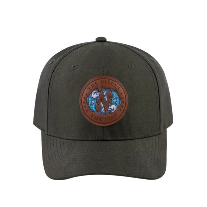 Pisces Zodiac V2 6-Panel Baseball Cap with Olive front and Olive back