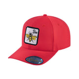 Bee V2 6-Panel Baseball Cap with Red front and Red back
