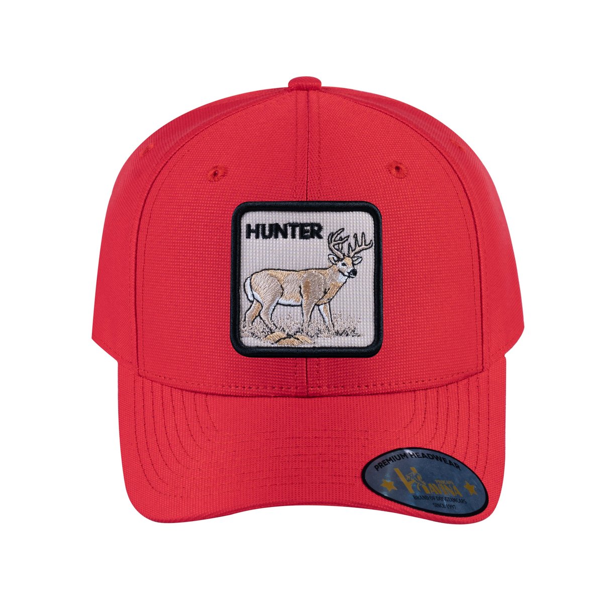Hunter V2 6-Panel Baseball Cap with Red front and Red back