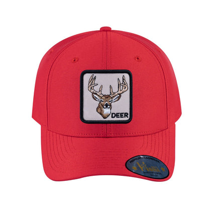 Deer V2 6-Panel Baseball Cap with Red front and Red back