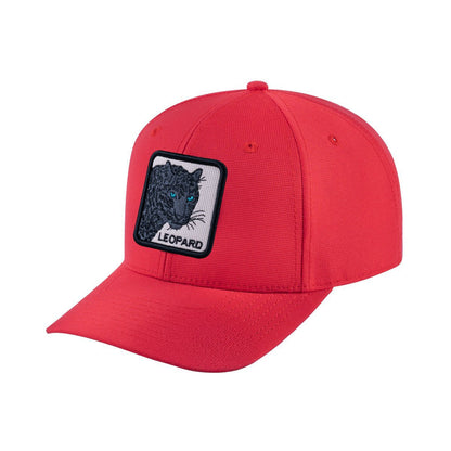 Leopard V2 6-Panel Baseball Cap with Red front and Red back