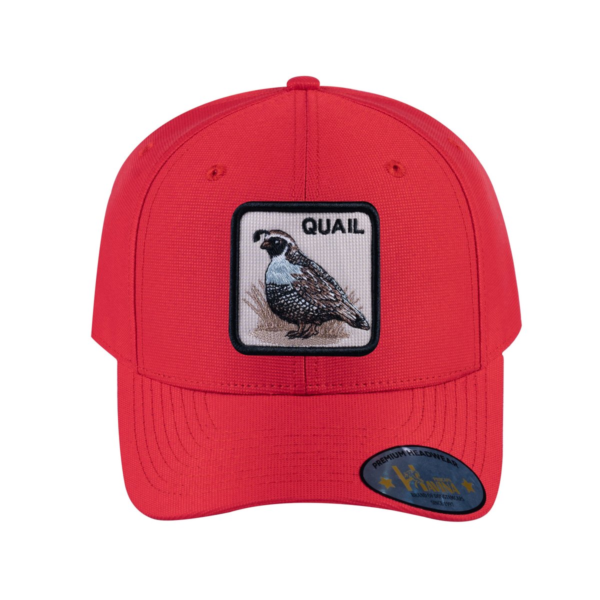 Quail V2 6-Panel Baseball Cap with Red front and Red back