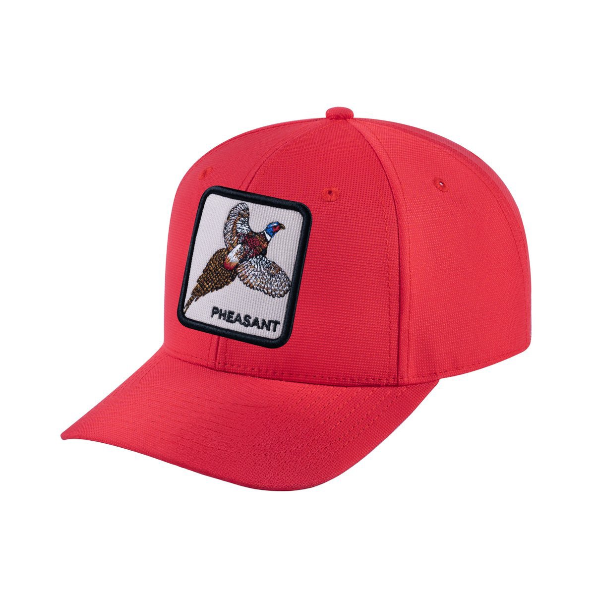 Pheasant V2 6-Panel Baseball Cap with Red front and Red back