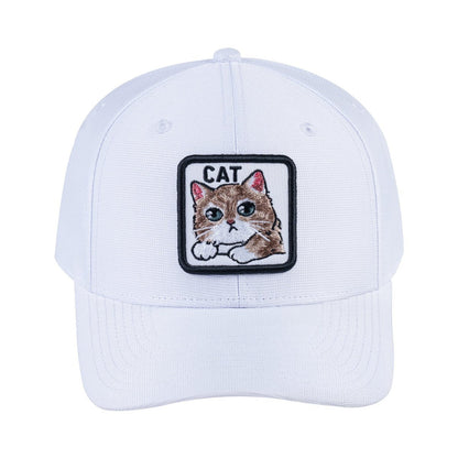 Cat V2 6-Panel Baseball Cap with White front and White back