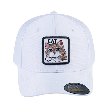 Cat V2 6-Panel Baseball Cap with White front and White back