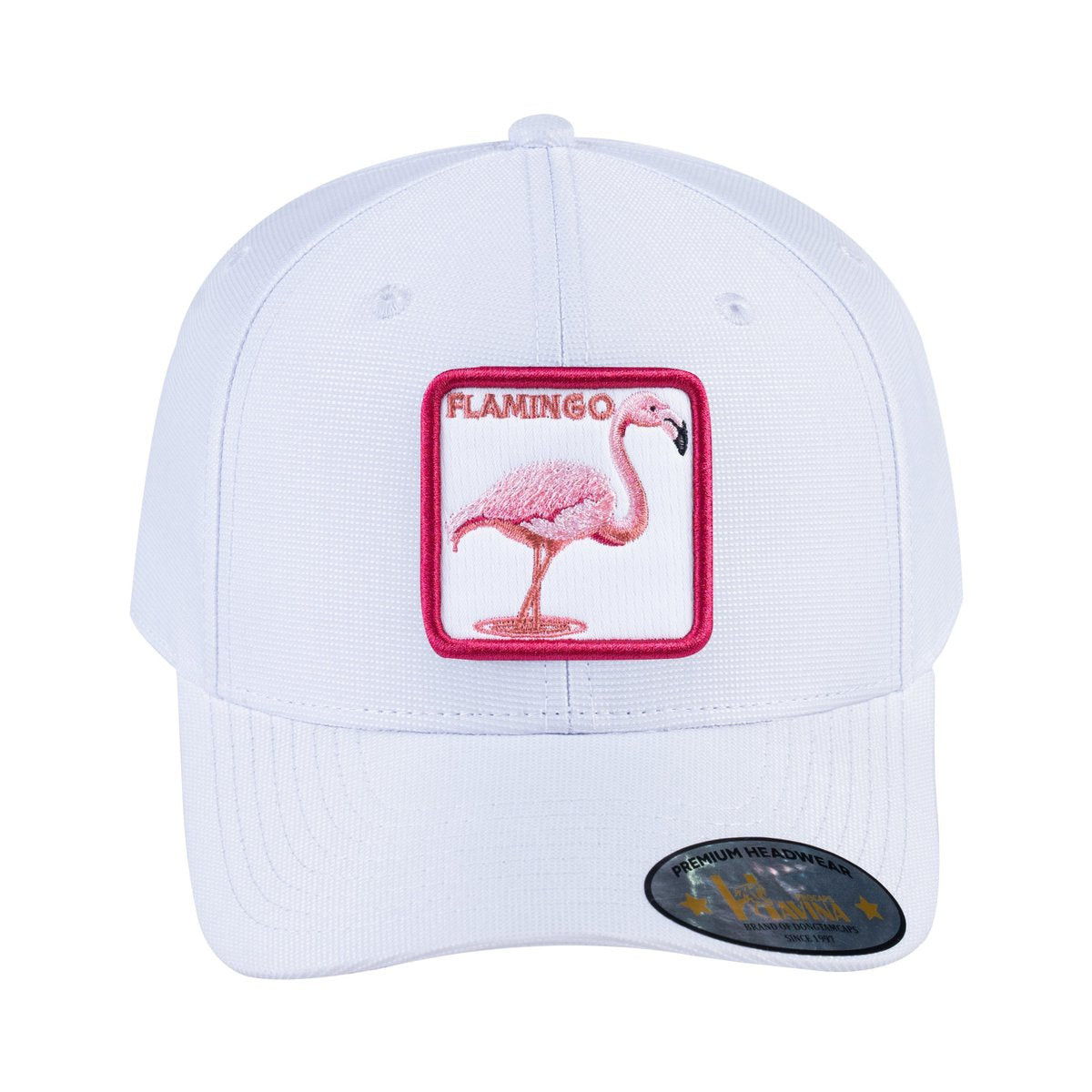 Flamingo V2 6-Panel Baseball Cap with White front and White back