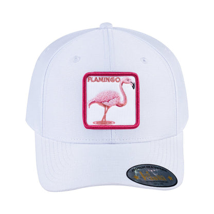 Flamingo V2 6-Panel Baseball Cap with White front and White back