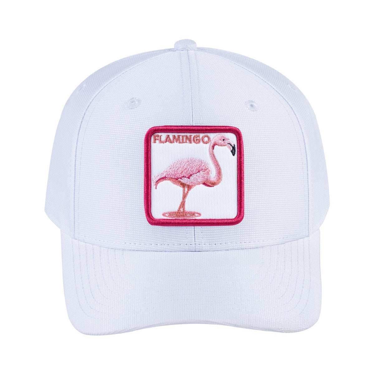 Flamingo V2 6-Panel Baseball Cap with White front and White back