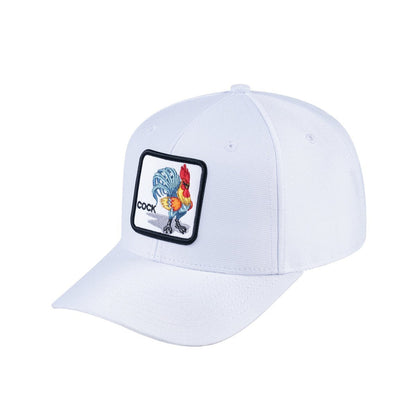 Chicken V2 6-Panel Baseball Cap with White front and White back