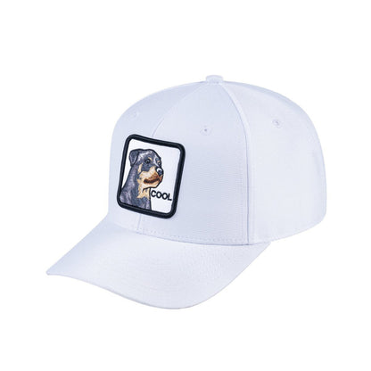 Dog V2 6-Panel Baseball Cap with White front and White back
